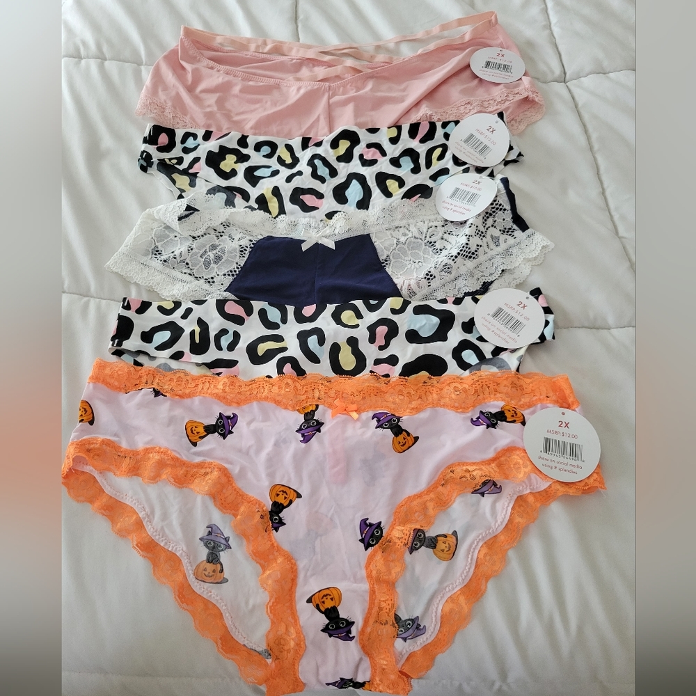 Four pairs of full-back Splendies panties Size 2X